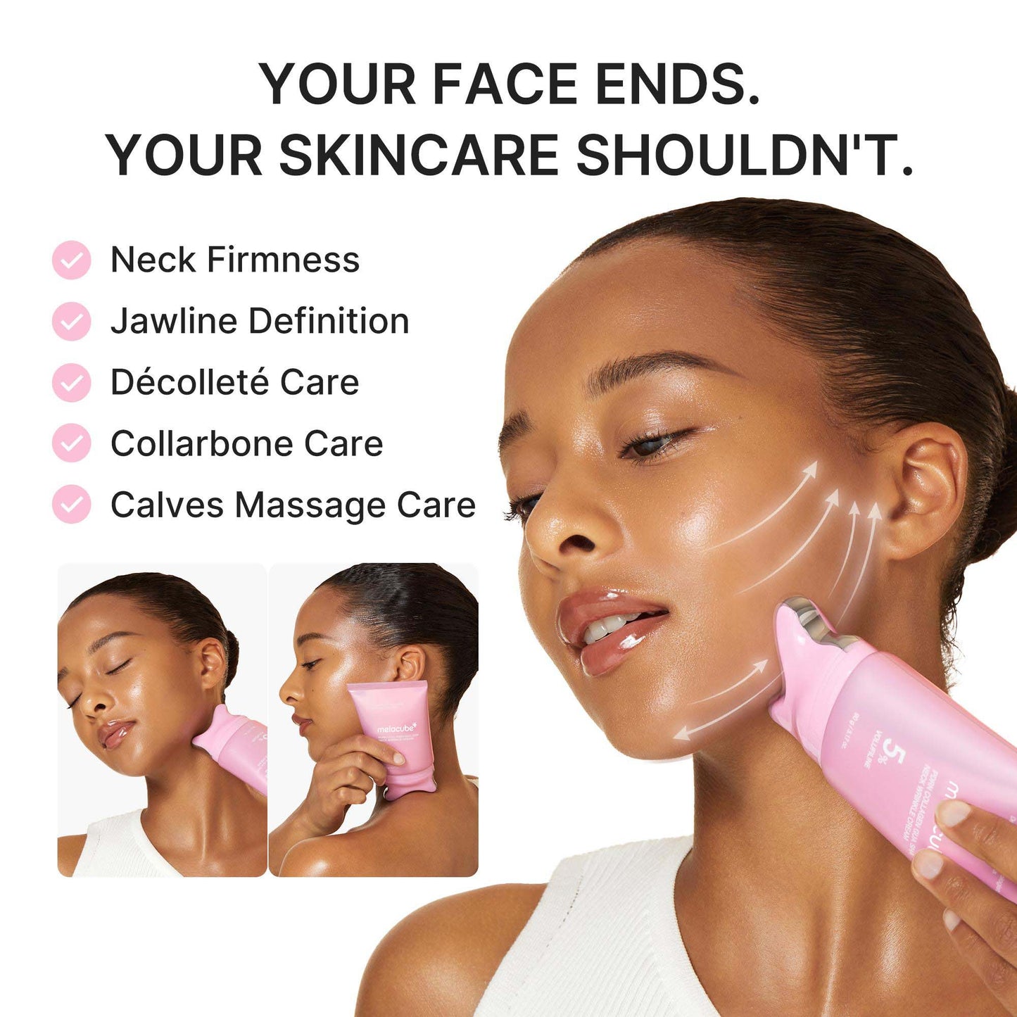 [NEW] [melacube] PDRN Collagen Gua Sha Neck Wrinkle Cream | Built-In Gua Sha Massager with Volufiline 5% + PDRN | Firming, Contour Care for the Look of Fine Lines, Jawline, Neck, Décolleté,Underarms, Chest, Legs, Shoulder | Massage Cream | Korean Skincare