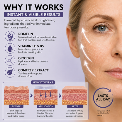 Instantly Tightens • Smooths • Blurs Fine Lines-Instant Face Tightener