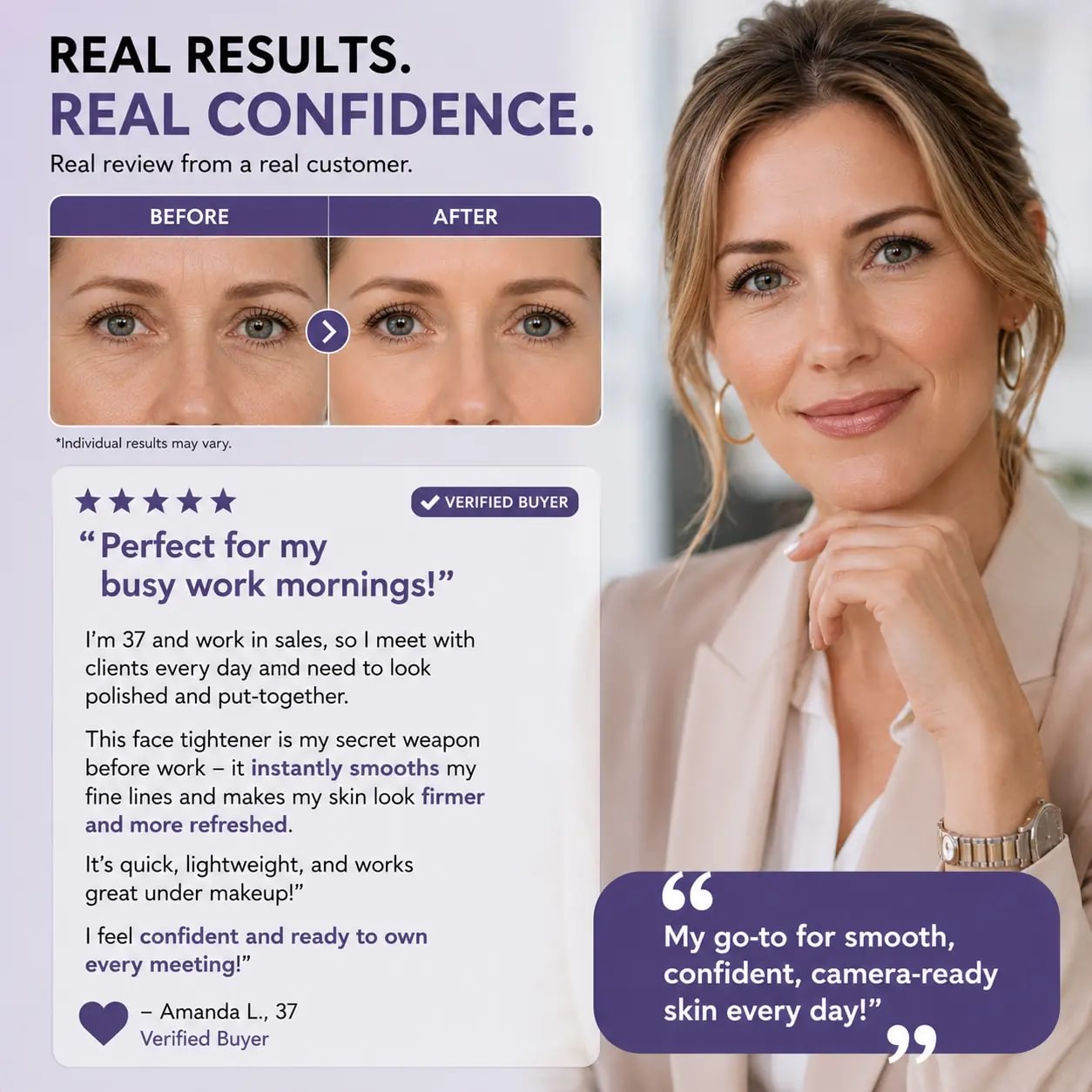 Instantly Tightens • Smooths • Blurs Fine Lines-Instant Face Tightener